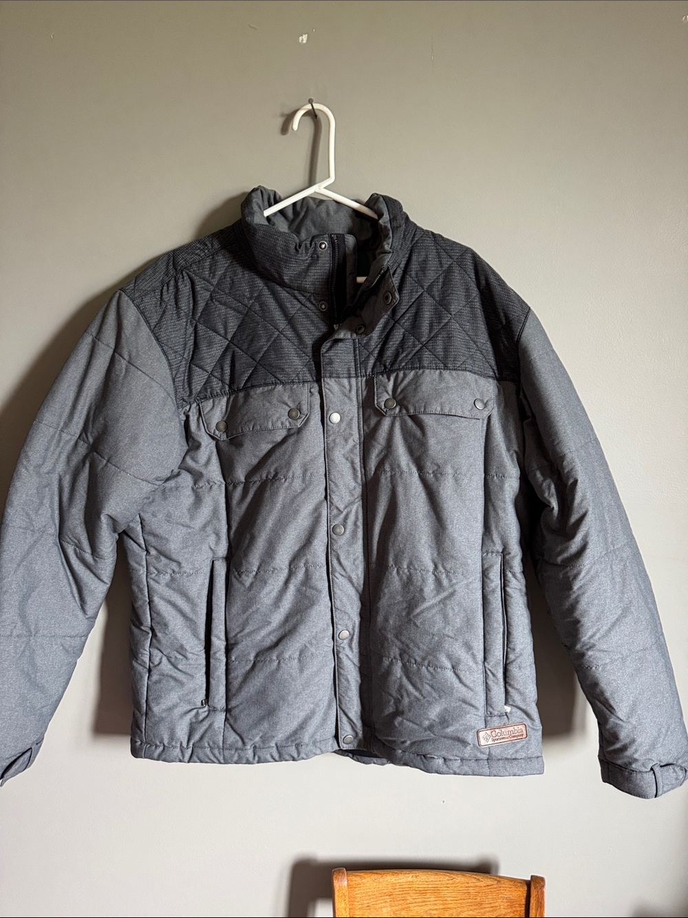 Columbia Grey Quilted Puffer Jacket
